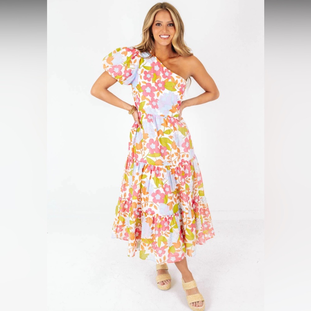 The Impeccable Pig Ava Mae One Shoulder Maxi Dress